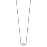 Cheryl Sterling Silver Rhodium-Plated CZ Elegant Necklace 18 Inch